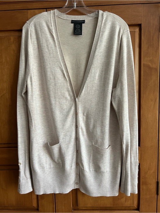 Grace Elements Sweaters - Grace Elements Tan button-up Cardigan Size L